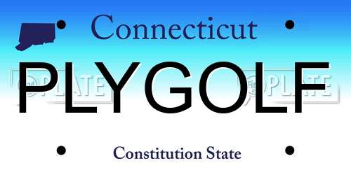 PLYGOLF Connecticut License Plate