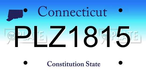 PLZ1815 Connecticut License Plate