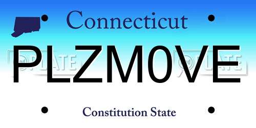 PLZM0VE Connecticut License Plate