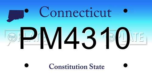 PM4310 Connecticut License Plate