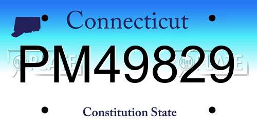 PM49829 Connecticut License Plate