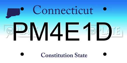 PM4E1D Connecticut License Plate