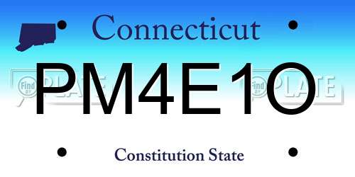 PM4E1O Connecticut License Plate