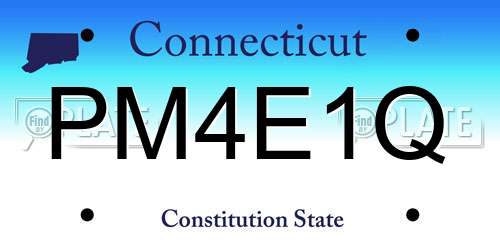 PM4E1Q Connecticut License Plate