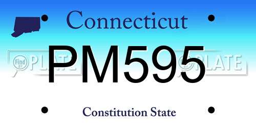 PM595 Connecticut License Plate