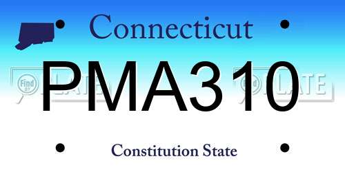 PMA310 Connecticut License Plate