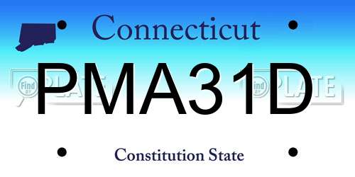 PMA31D Connecticut License Plate