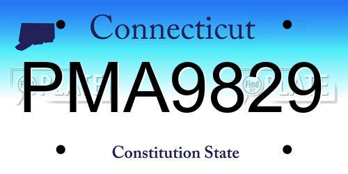 PMA9829 Connecticut License Plate