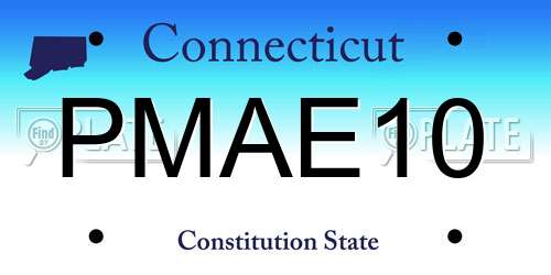 PMAE10 Connecticut License Plate