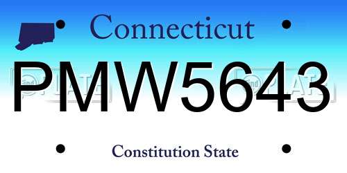 PMW5643 Connecticut License Plate