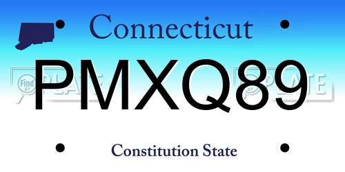 PMXQ89 Connecticut License Plate