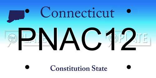 PNAC12 Connecticut License Plate