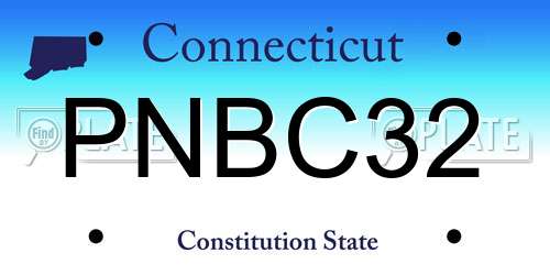 PNBC32 Connecticut License Plate