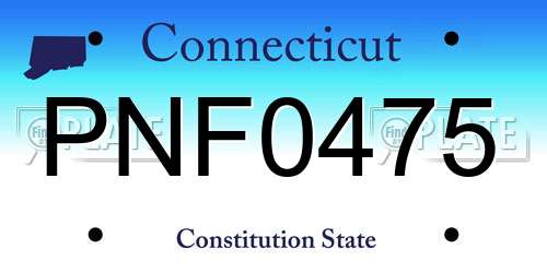 PNF0475 Connecticut License Plate