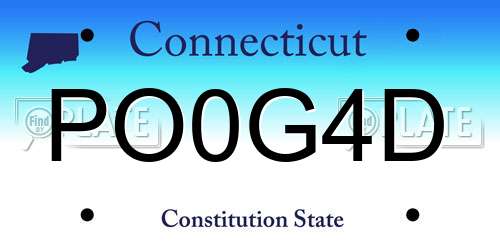 PO0G4D Connecticut License Plate