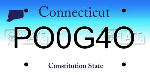 PO0G4O Connecticut License Plate