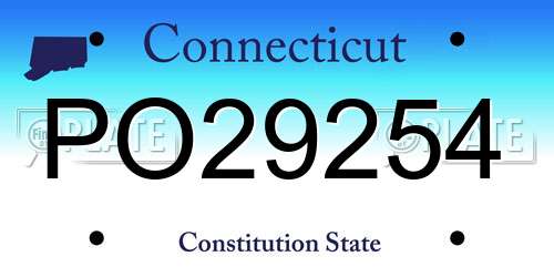 PO29254 Connecticut License Plate