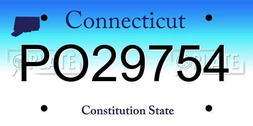 PO29754 Connecticut License Plate