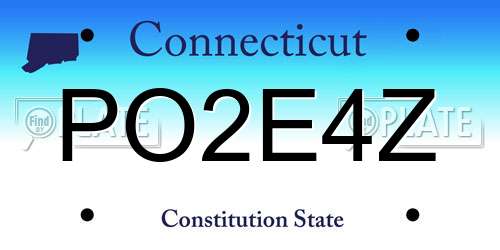 PO2E4Z Connecticut License Plate