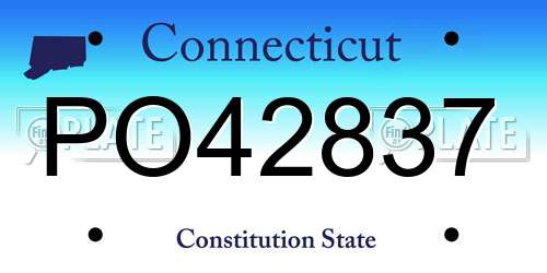 PO42837 Connecticut License Plate