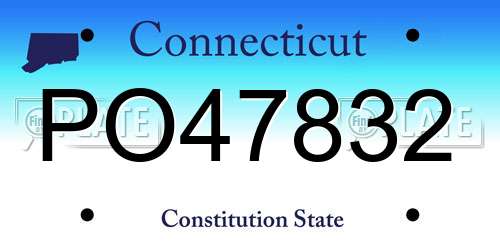 PO47832 Connecticut License Plate