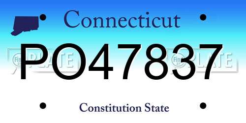 PO47837 Connecticut License Plate