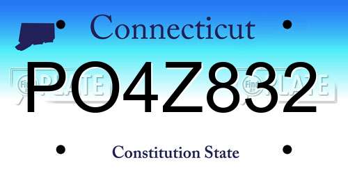 PO4Z832 Connecticut License Plate