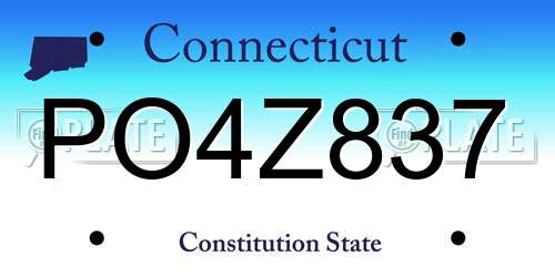 PO4Z837 Connecticut License Plate