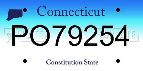 PO79254 Connecticut License Plate