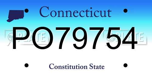 PO79754 Connecticut License Plate