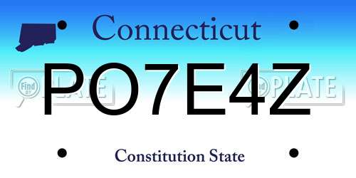 PO7E4Z Connecticut License Plate