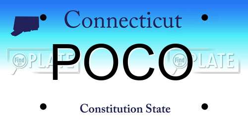 POCO Connecticut License Plate