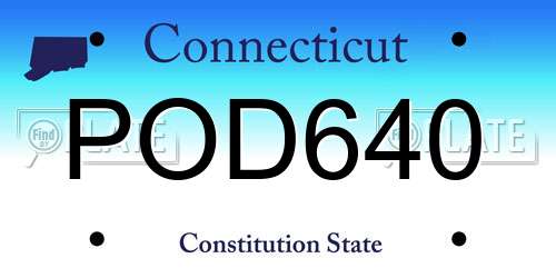 POD640 Connecticut License Plate