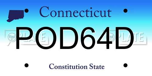 POD64D Connecticut License Plate
