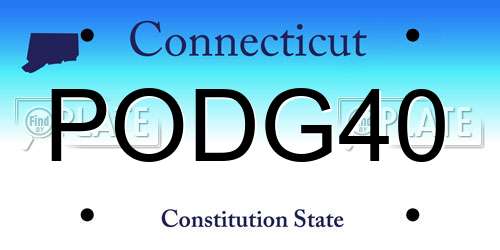 PODG40 Connecticut License Plate