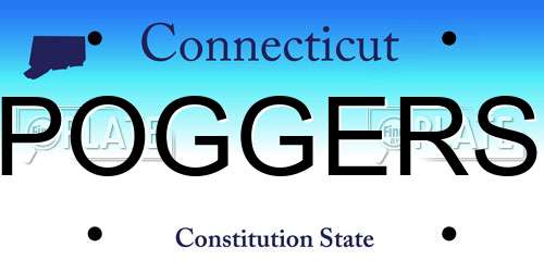 POGGERS Connecticut License Plate