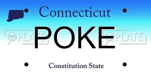 POKE Connecticut License Plate