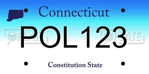POL123 Connecticut License Plate