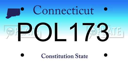 POL173 Connecticut License Plate