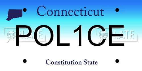 POL1CE Connecticut License Plate