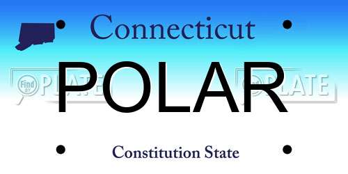 POLAR Connecticut License Plate