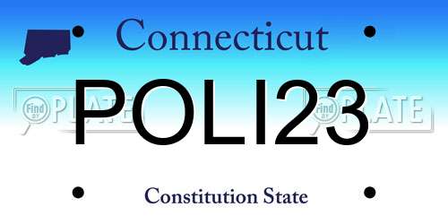 POLI23 Connecticut License Plate