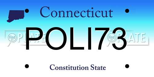 POLI73 Connecticut License Plate
