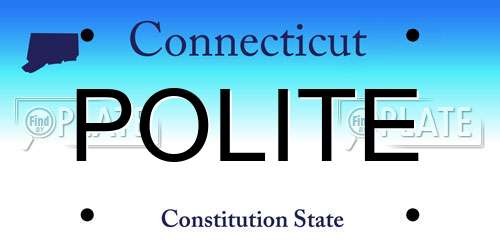 POLITE Connecticut License Plate