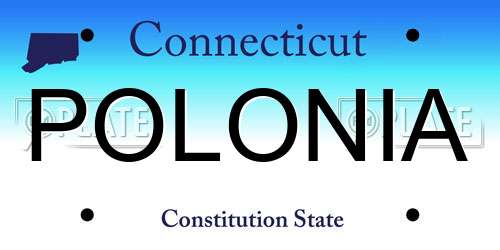 POLONIA Connecticut License Plate