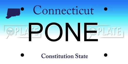 PONE Connecticut License Plate