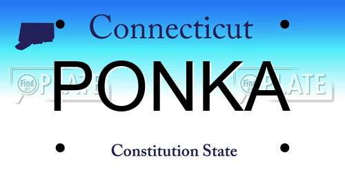 PONKA Connecticut License Plate