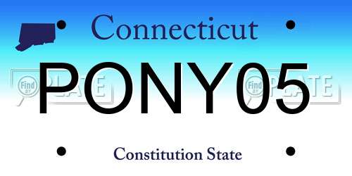 PONY05 Connecticut License Plate