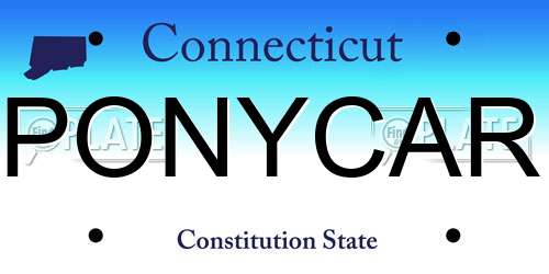 PONYCAR Connecticut License Plate