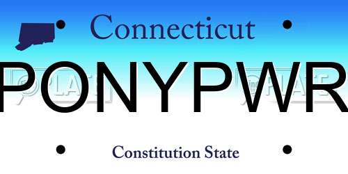 PONYPWR Connecticut License Plate